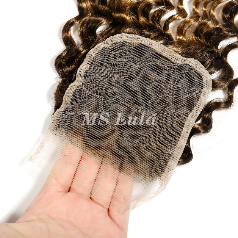 Deep Wave #4/27 Highlight Virgin Human Hair 4x4 13x4 Transparent Lace Closure/Frontal - 图片 5